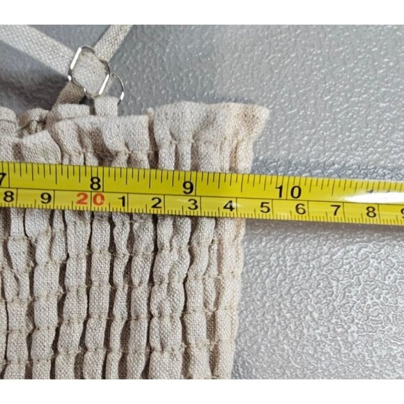 Reformation Womens XS Miles Linen Satin Belted‎ Dress in Oatmeal NWOT - Picture 8 of 16